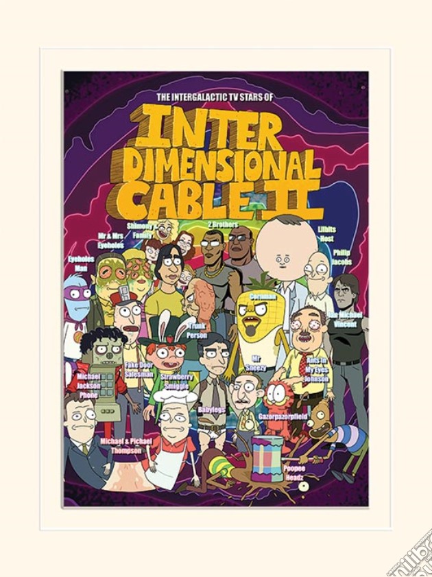 Rick And Morty - Stars Of Interdimensional Cable (Stampa In Cornice 30X40 Cm) gioco