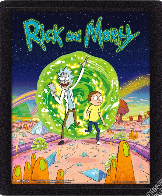 Rick And Morty: Pyramid - Portal - Framed 25X20 Cm (3D Lenticular Print / Stampa) gioco