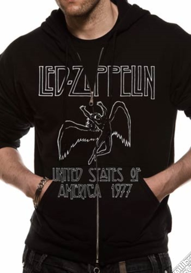 Led Zeppelin - Usa 1977 (Felpa Con Cappuccio Tg. M) gioco di CID