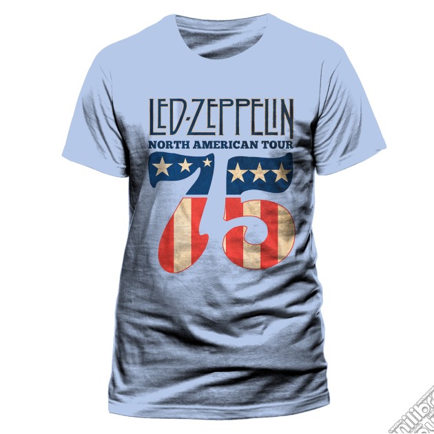 Led Zeppelin - U.S. Tour 1975 Light Blue (T-Shirt Uomo S) gioco di CID