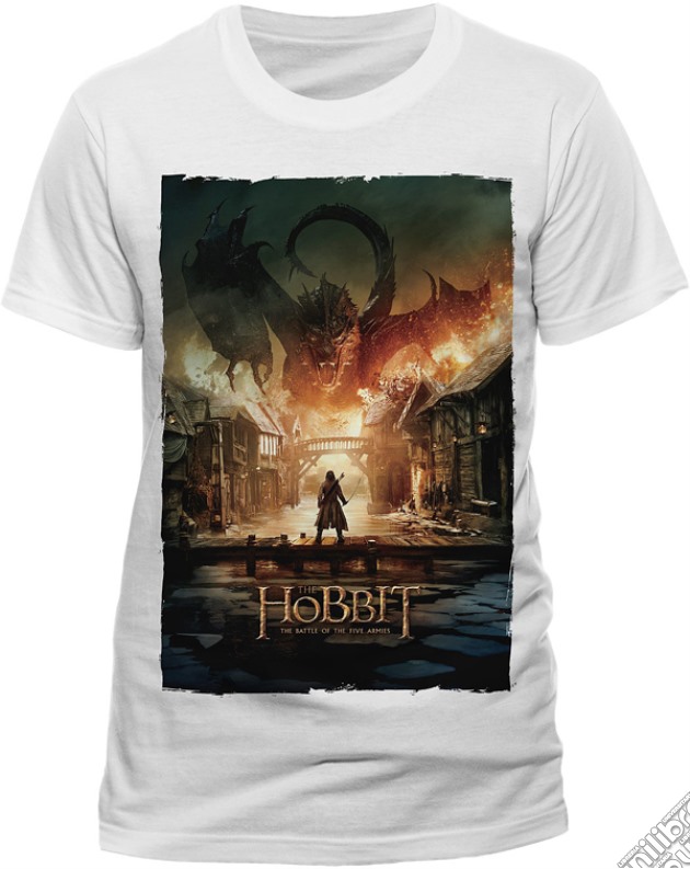 Hobbit (The) - Battle Of Five Armies - Smaug Poster White (T-Shirt Uomo S) gioco di CID