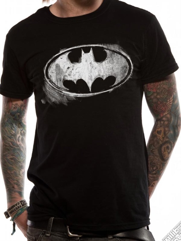 Batman - Logo Mono Distressed (unisex Tg. S) Tshirt gioco