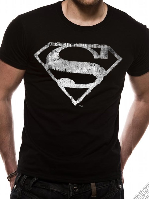Superman - Logo Mono Distressed (unisex Tg. M) Tshirt gioco
