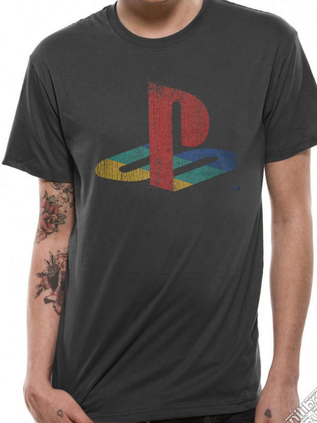 Playstation - Distressed Logo (T-Shirt Unisex Tg. M) gioco
