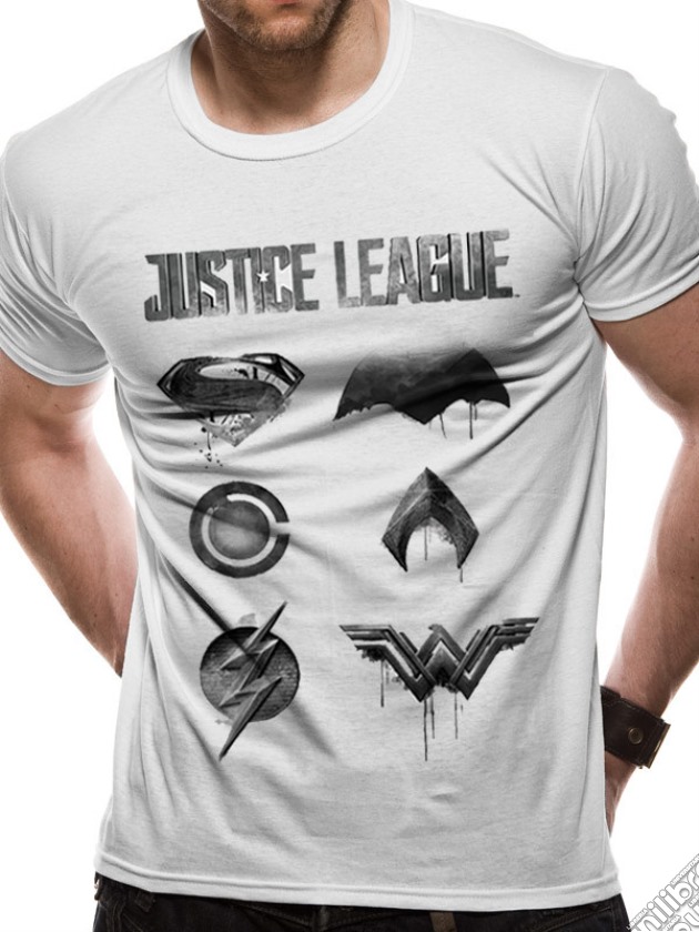 Justice League Movie - Logo And Symbols (T-Shirt Unisex Tg. S) gioco di CID