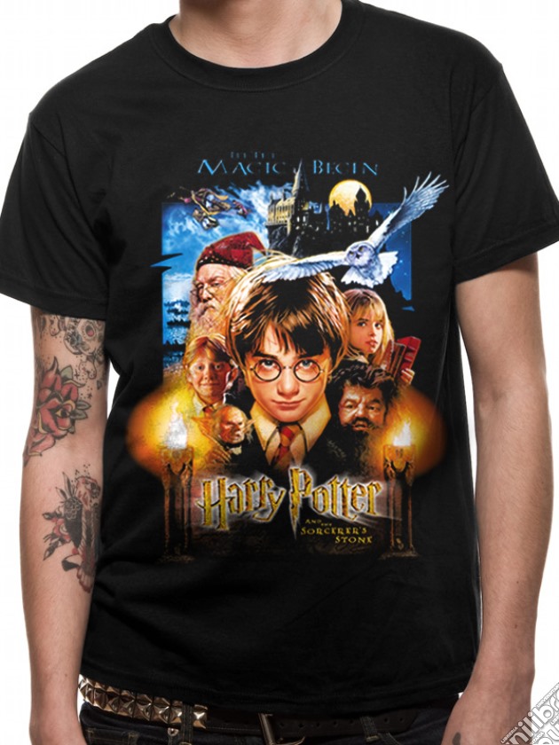 Harry Potter - Sorcerers Stone Movie Poster (T-Shirt Unisex Tg. L) gioco di CID