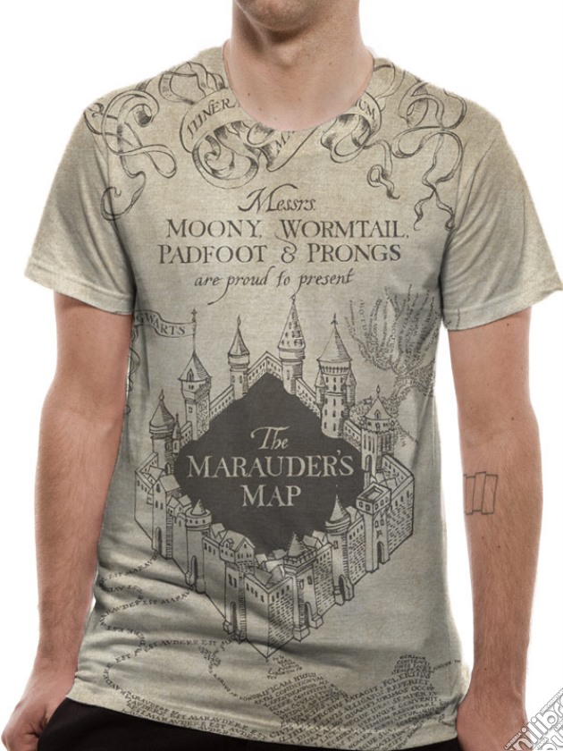 Harry Potter - Marauders Map Sublimated (T-Shirt Unisex Tg. M) gioco