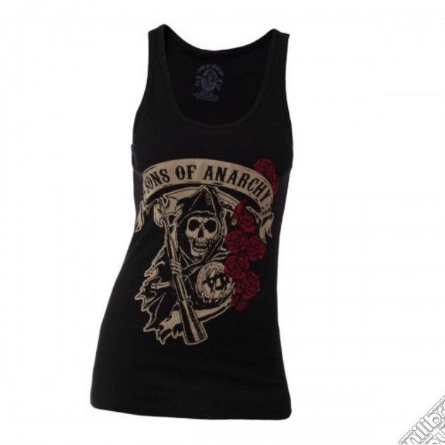 Sons Of Anarchy - Reaper With Roses Girls Tanktop (Canotta Donna L) gioco di TimeCity