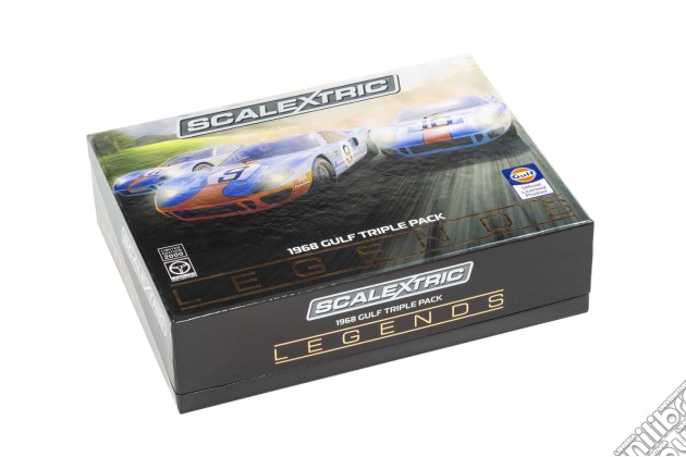 Scalextric Ford Gt40 1968 - Gulf Triple Pack - Limited Edition Scalextric Cars Gulf Edition 1:32 In Clear Box gioco di Scalextric