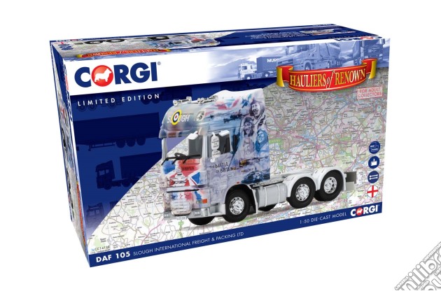 Corgi Daf 105, Slough International Freight & Packing Ltd Hauliers Of Renown - 1:50 Scale gioco di Corgi