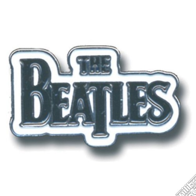 Beatles (The): Medium Drop T Logo Black (Spilla Badge) gioco di Rock Off