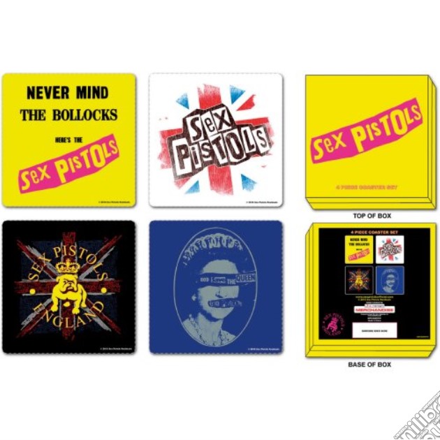 Sex Pistols - Mixed Designs (Set 4 Sottobicchieri) gioco di Rock Off