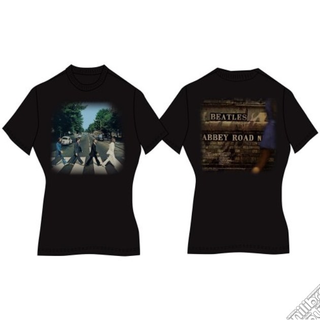 Beatles (The): Abbey Road Black (T-Shirt Donna Tg. S) gioco di Rock Off