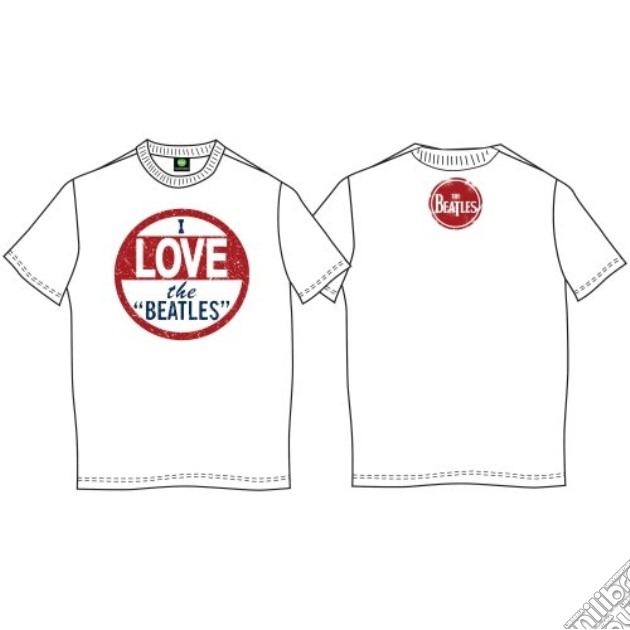 Beatles (The): I Love Beatles (The) White (T-Shirt Unisex Tg. XL) gioco di Rock Off