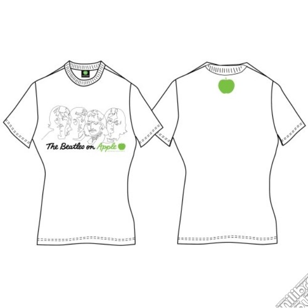 Beatles (The): On Apple White (T-Shirt Donna Tg. S) gioco di Rock Off