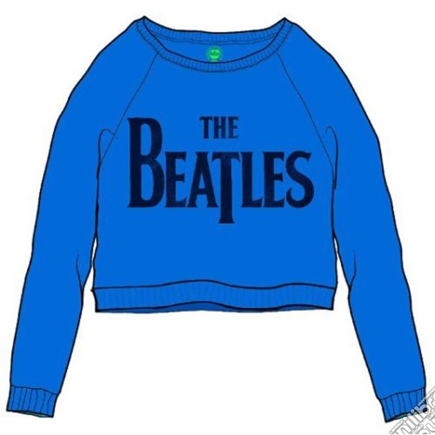 The Beatles Women's Sweatshirt: Drop T Logo (large) -womens - Large - Blue - Apparel Hoodies & Sweatshirtssweatshirt - Cropped gioco