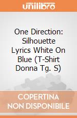 One Direction: Silhouette Lyrics White On Blue (T-Shirt Donna Tg. S) gioco di Rock Off