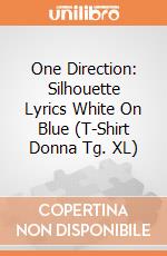 One Direction: Silhouette Lyrics White On Blue (T-Shirt Donna Tg. XL) gioco di Rock Off