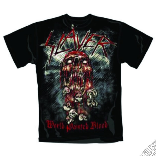 Slayer: World Painted Blood Skull (T-Shirt Unisex Tg. S) gioco di Rock Off