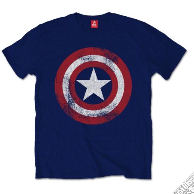 Marvel: Captain America: Distressed Shield (T-Shirt Unisex Tg. S) gioco di Rock Off