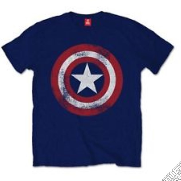Marvel: Captain America: Distressed Shield (T-Shirt Unisex Tg. M) gioco di Rock Off