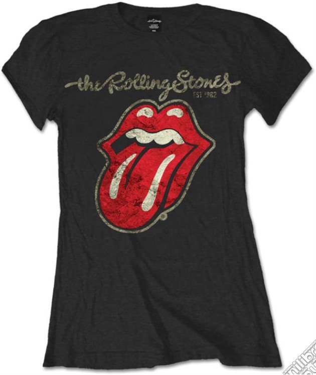 Rolling Stones (The): Plastered Tongue Black (T-Shirt Donna Tg. S) gioco di Rock Off