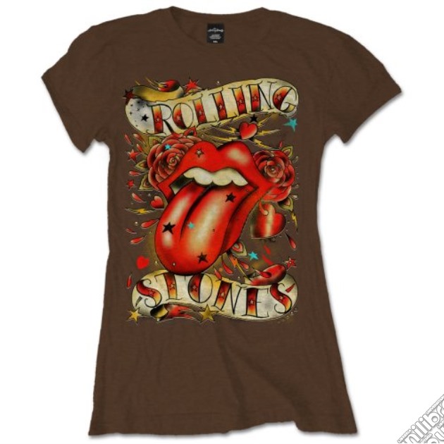 Rolling Stones (The) - Tongue & Stars Brown (Donna Tg. S) gioco di Rock Off