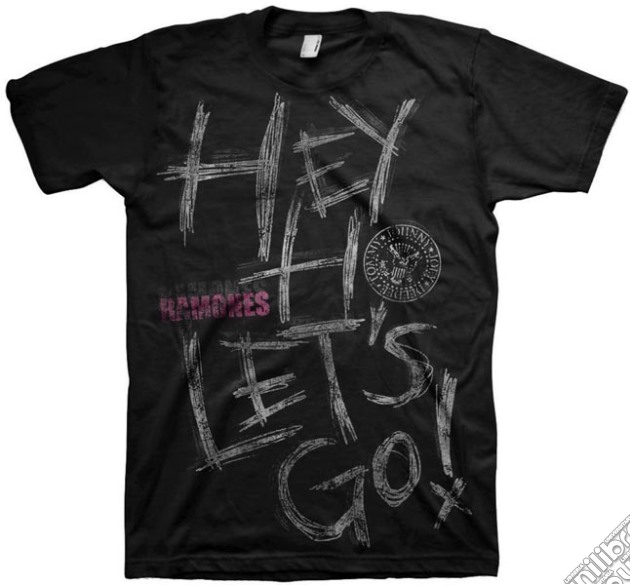 Ramones: Hey Ho Black (T-Shirt Unisex Tg. M) gioco di Rock Off