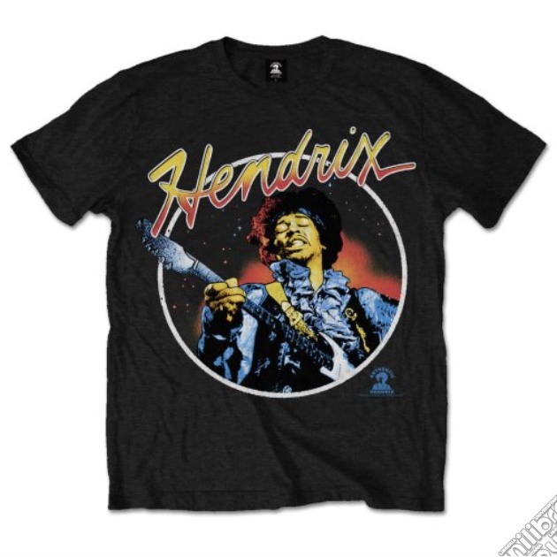 Jimi Hendrix: Script Circle (T-Shirt Unisex Tg. M) gioco di Rock Off