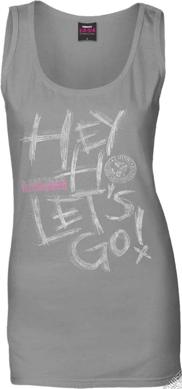 Ramones - Hey Ho Grey Vest (Maxi Maglia Donna Tg. L) gioco di Rock Off
