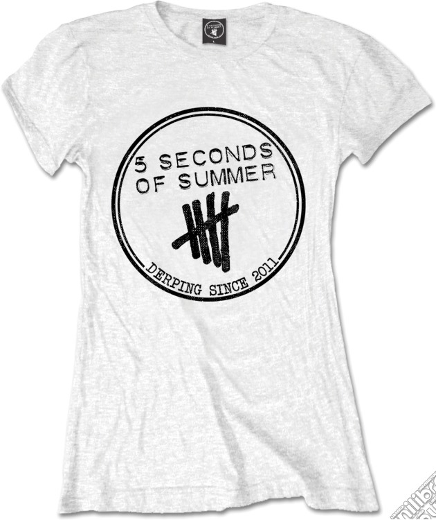 5 Seconds Of Summer: Derping Stamp White (T-Shirt Donna Tg. M) gioco di Rock Off