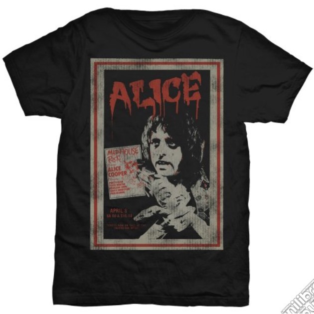 Alice Cooper - Vintage Poster (Unisex Tg. S) gioco di Rock Off