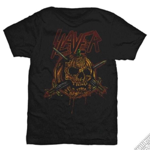 Slayer: Skull Pumpkin Black (T-Shirt Unisex Tg. M) gioco di Rock Off