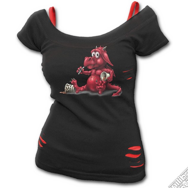 Comfort Feeding - 2in1 Red Ripped Top Black (tg. L) gioco di Spiral Direct