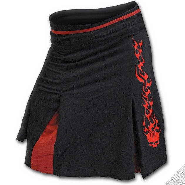 Flamin Skulls - Red Slit Skirt Black (tg. M) gioco di Spiral Direct