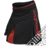 Flamin Skulls - Red Slit Skirt Black (tg. M)