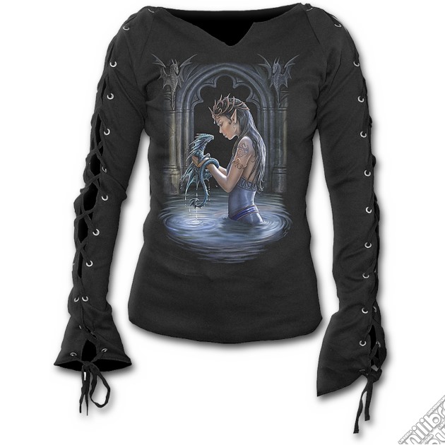 Water Dragon - Laceup Sleeve Top Black (tg. S) gioco di Spiral Direct