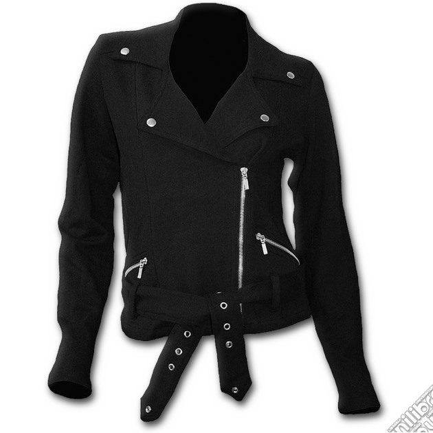 Metal Streetwear - Fleece Women Biker Jacket Black (tg. M) gioco di Spiral Direct