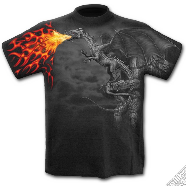 Dragon Flames - Jumbo Print T-shirt Black (tg. L) gioco di Spiral Direct