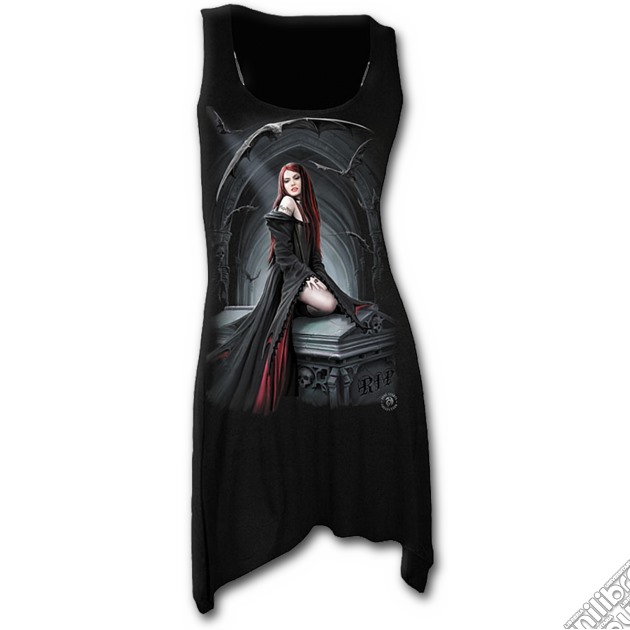 Await The Night - Goth Bottom Camisole Dress Black (tg. L) gioco di Spiral Direct