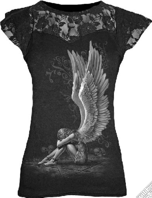 Spiral: Enslaved Angel - Lace Layered Cap Sleeve Top Black (Top Donna Tg. XL) gioco di Spiral Direct