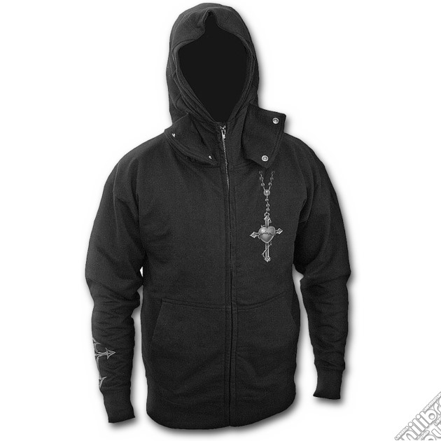 Goth Prayer - High Zip Poppers Hoody Black (tg. M) gioco di Spiral Direct