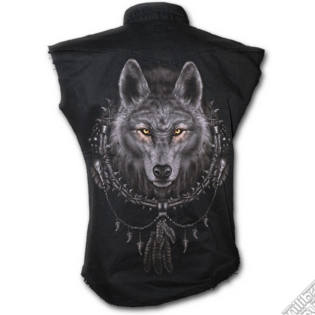 Wolf Dreams - Sleeveless Stone Washed Worker Black (tg. L) gioco di Spiral Direct