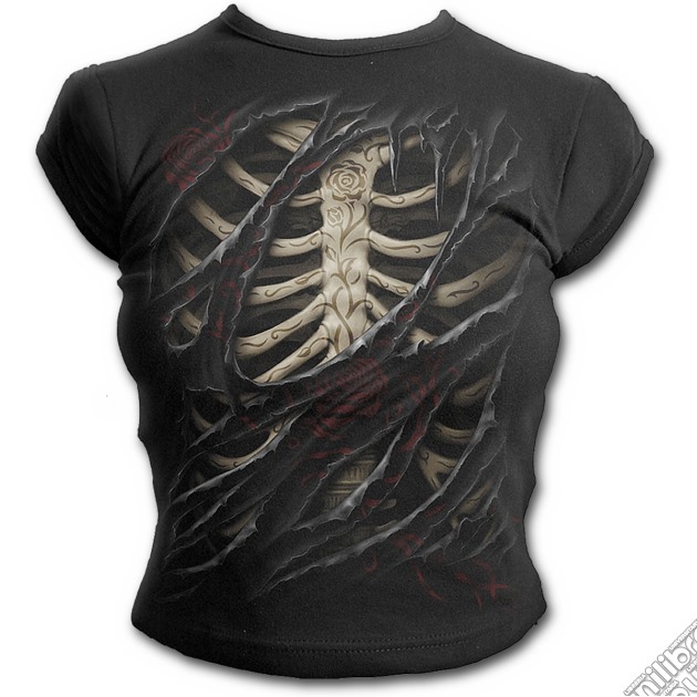 Rose Tattoo (bk Print) - Cap Sleeve Top Black (tg. L) gioco di Spiral Direct