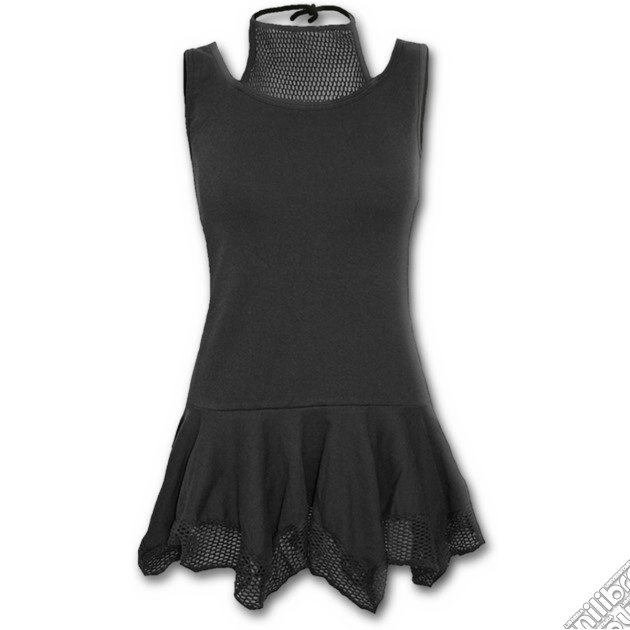Gothic Elegance - 2in1 Mesh Vest Dress Black (tg. Xl) gioco di Spiral Direct