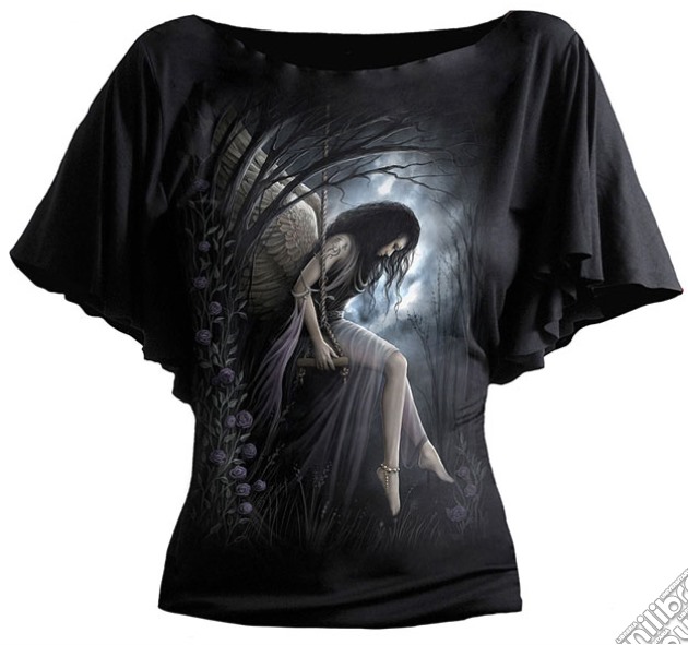 Angel Lament - Boat Neck Bat Sleeve Top Black (tg. L) gioco di Spiral Direct