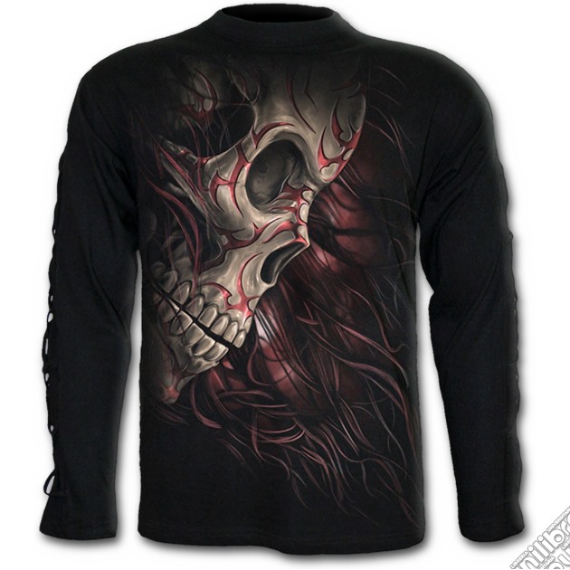 Skull Tattoo Rev - Cross Strap Longsleeve T-shirt Black (tg. L) gioco di Spiral Direct