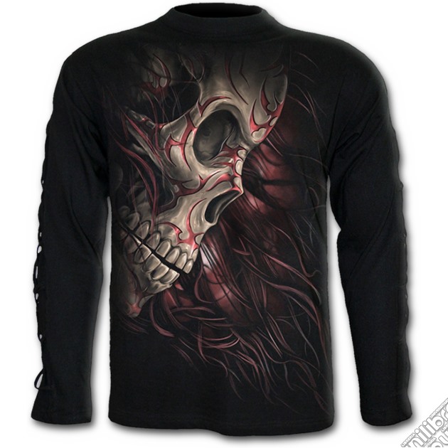Skull Tattoo Rev - Cross Strap Longsleeve T-shirt Black (tg. M) gioco di Spiral Direct
