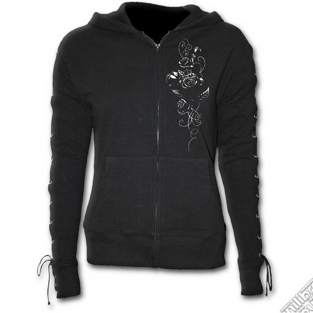Entwined - Laceup Full Zip Glitter Hoody Black (tg. L) gioco di Spiral Direct