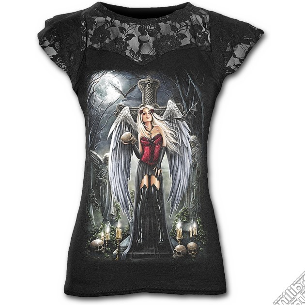 Angel Of Death - Lace Layered Cap Sleeve Top Black (tg. Xl) gioco di Spiral Direct